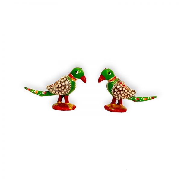 Parrot with stone pair 2.5" (metal)
