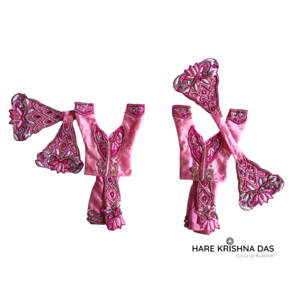 Gaur Nitai Pink Color Hand Embroidery Dress (2"-5")