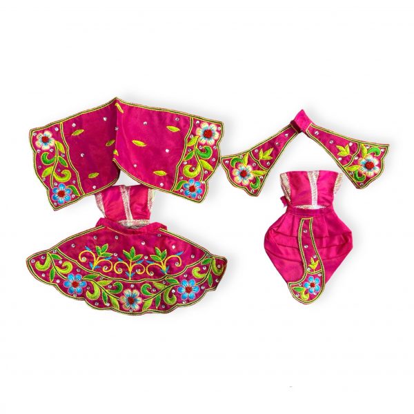 Radha Krishna Dark Pink Color Embroidery Dress 4"