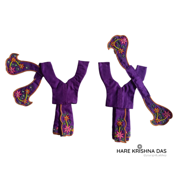 Gaur Nitai Purple Color Hand Embroidery Dress  (3"- 6")