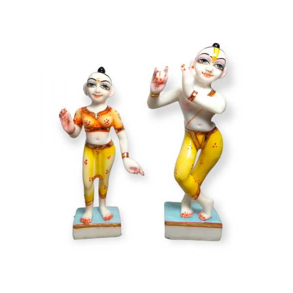 9" Radha Krishna Statue (marble dust murty)