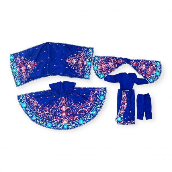Radha Krishna Blue Color Embroidery Dress 12"